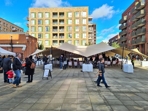 Market event at one of our flagship developments Royal Albert Wharf, for residents to enjoy.